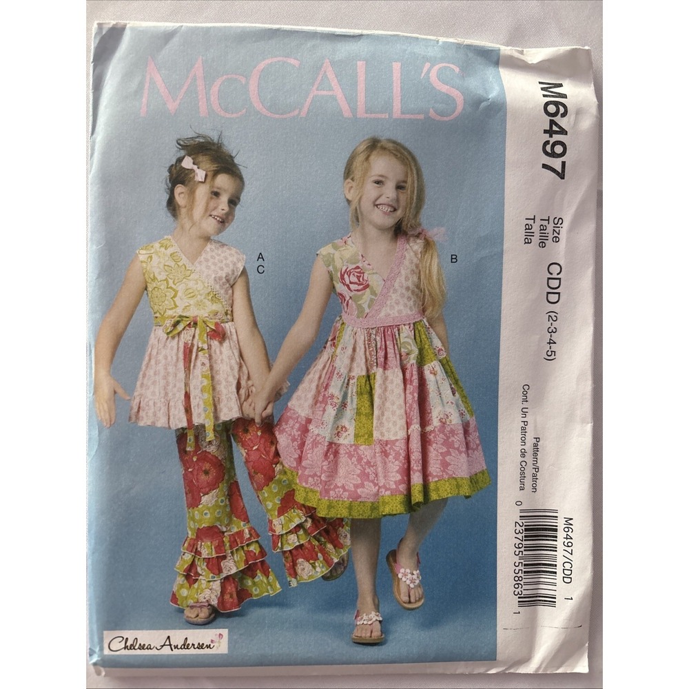 McCall's M6497 Sewing Pattern Girls  Size 2-5 Chelsea Andersen UNCUT